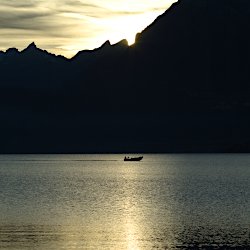 Fischer im Sonnenaufgang